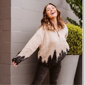 Purpose Boutique Forest Arbor Sherpa Pullover Sweatshirt Jacket